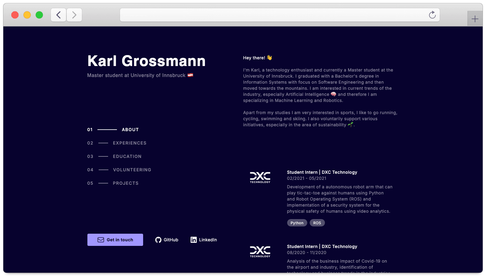 Two-Column-Portfolio Template screenshot 1